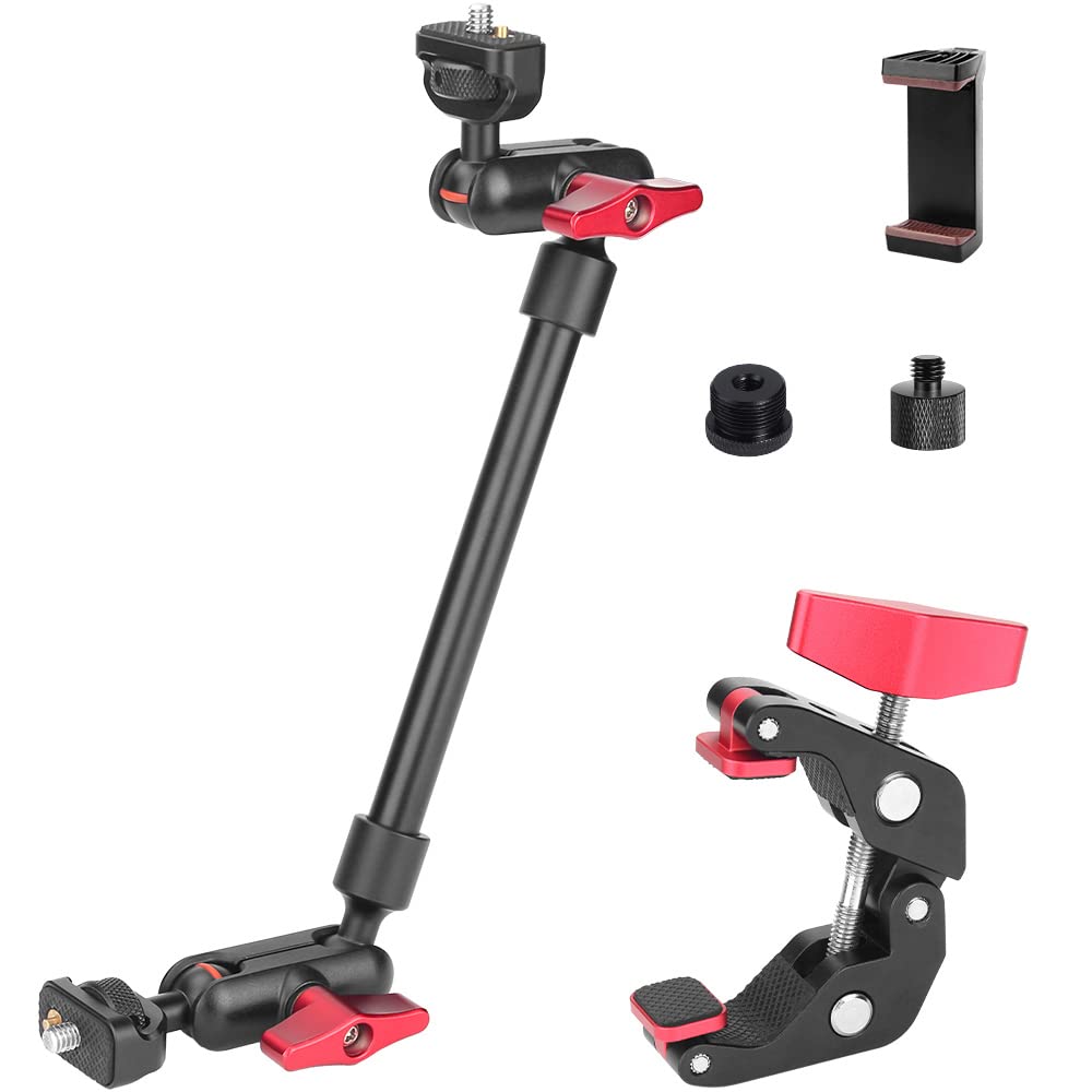 

Magic Arm Super Clamp 13 Camera Arm Stand Clamp Flexible Ball Head 360 Degree Rotation inch Screw Overhead Photography Smartphone Stand Webcam Stand