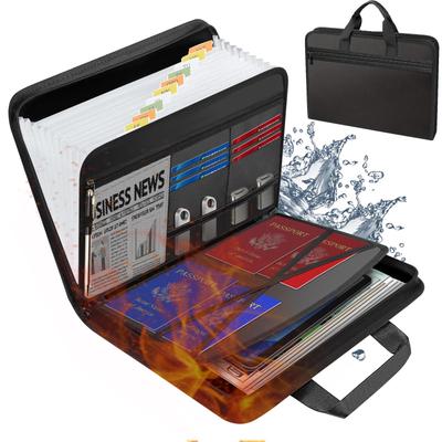 Waterproof & Fireproof Accordion File Organizer - Large Capacity, Foldable Storage Bag