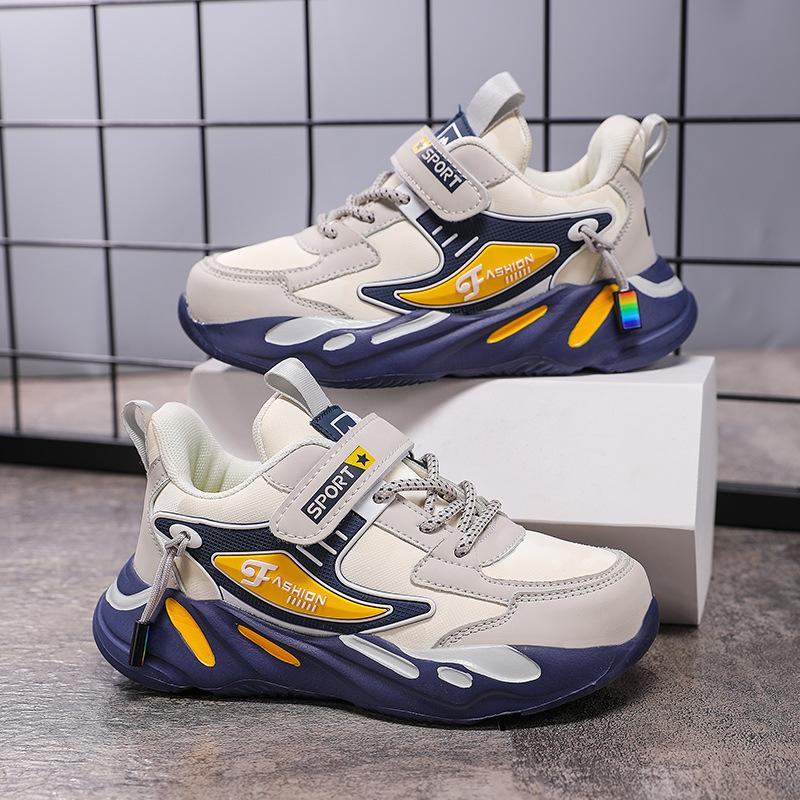 Breathable Sports Shoes Mesh Casual Shoes Middle and Large Children Elementary School Students Soft Platform Dad Shoes Running Lightweight Boys Child