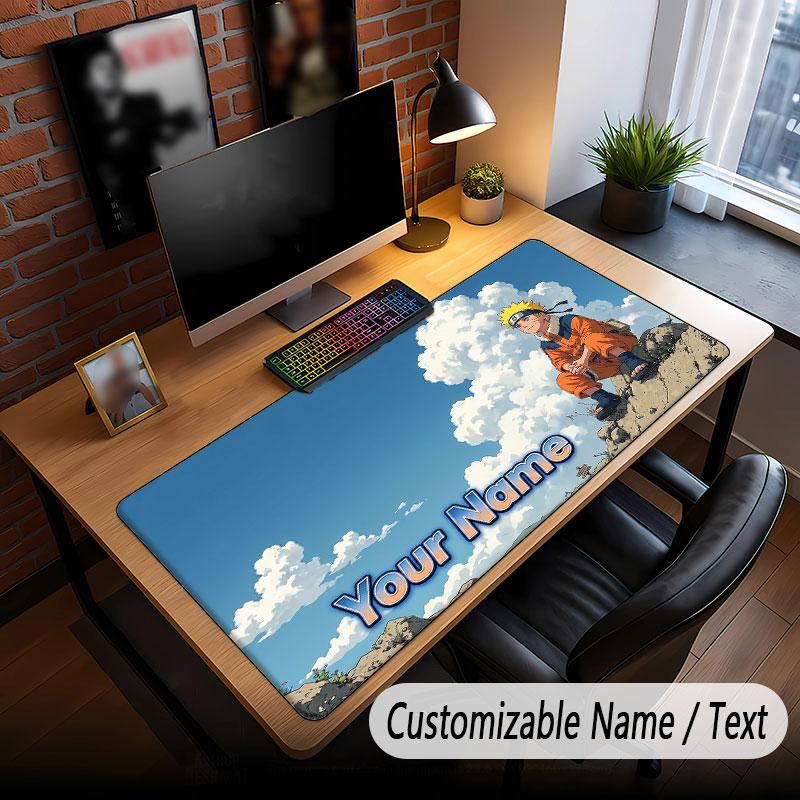 Custom Name Extended Mouse Pad,Naruto Gaming Desk Mat For Home Office Desktop Decor
