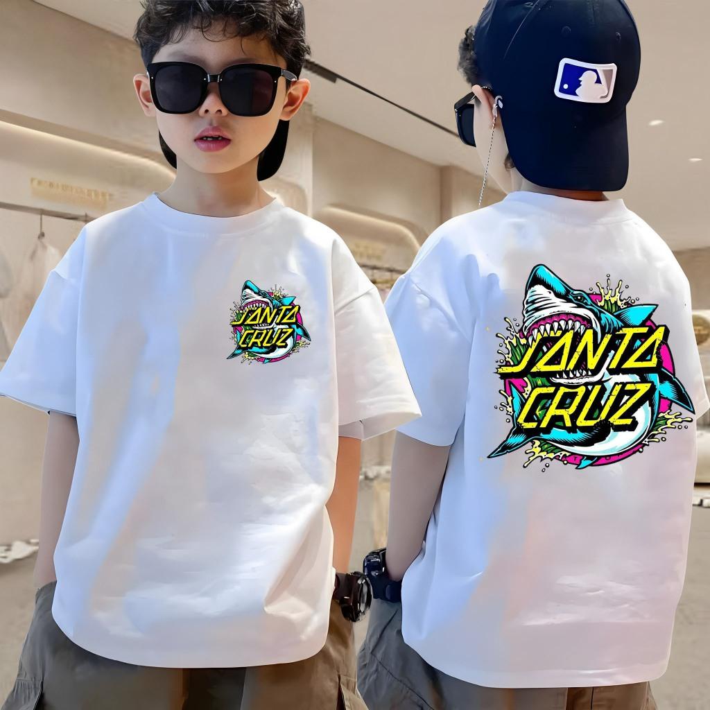 Boys and girls' T-shirts paired with printed children's short sleeved T-shirts, summer new style