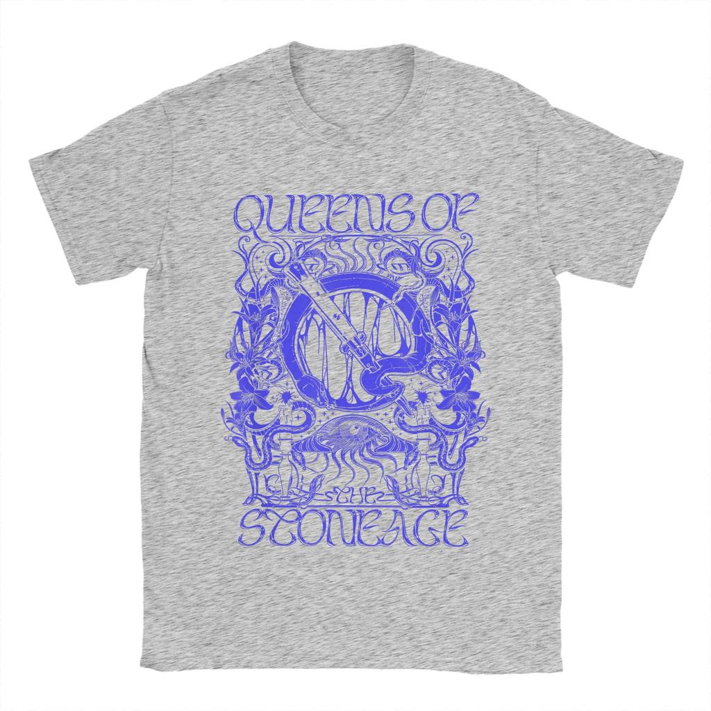 Funny Queens Of The Stone Age Illustrated T-Shirts for Men Round Neck Pure Cotton T Shirt  Short Sleeve Tees Summer Clothes