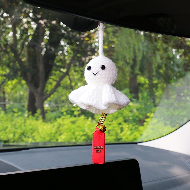 Car Interior Cute Sunny Doll Pendant - Plush Rearview Mirror Decoration