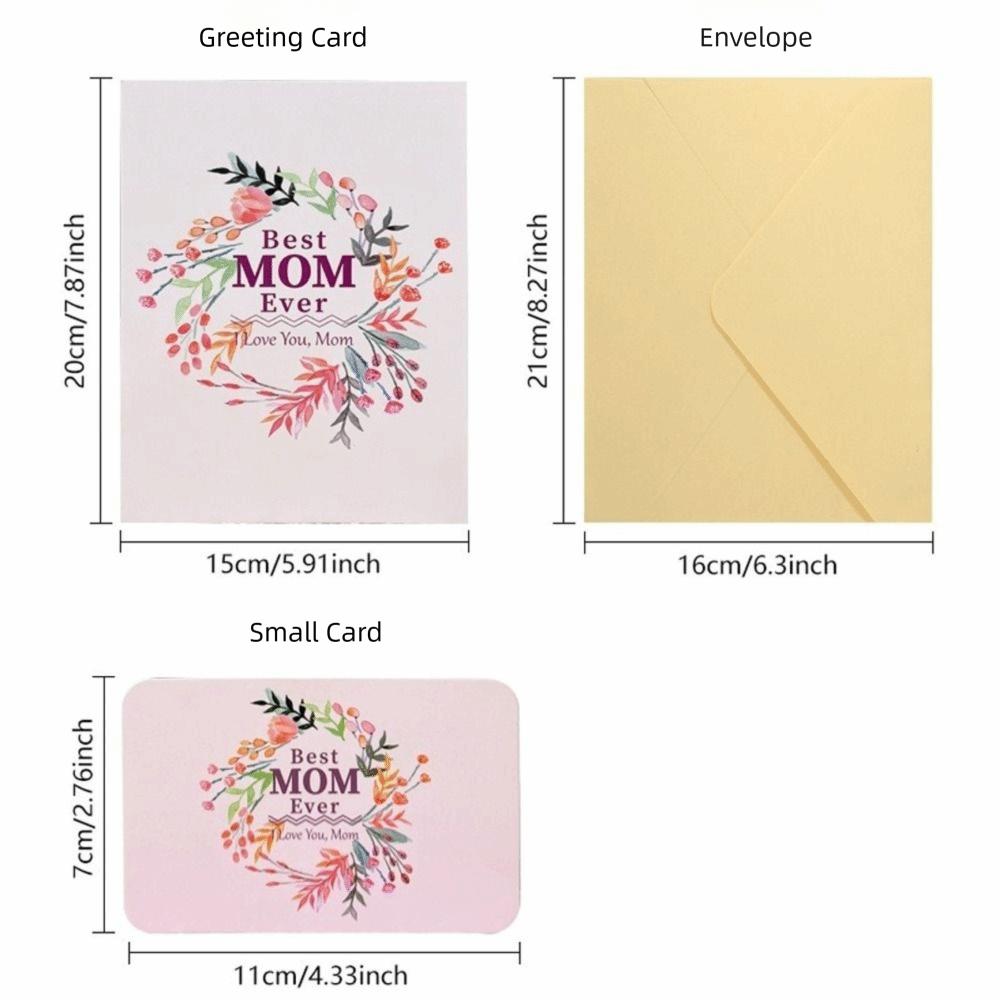 Creative Pop Up Mothers Day Cards Floral Bouquet Best Wishes 3D Greeting Cards Handmade Gift Wishes Card Mothers Day Gift