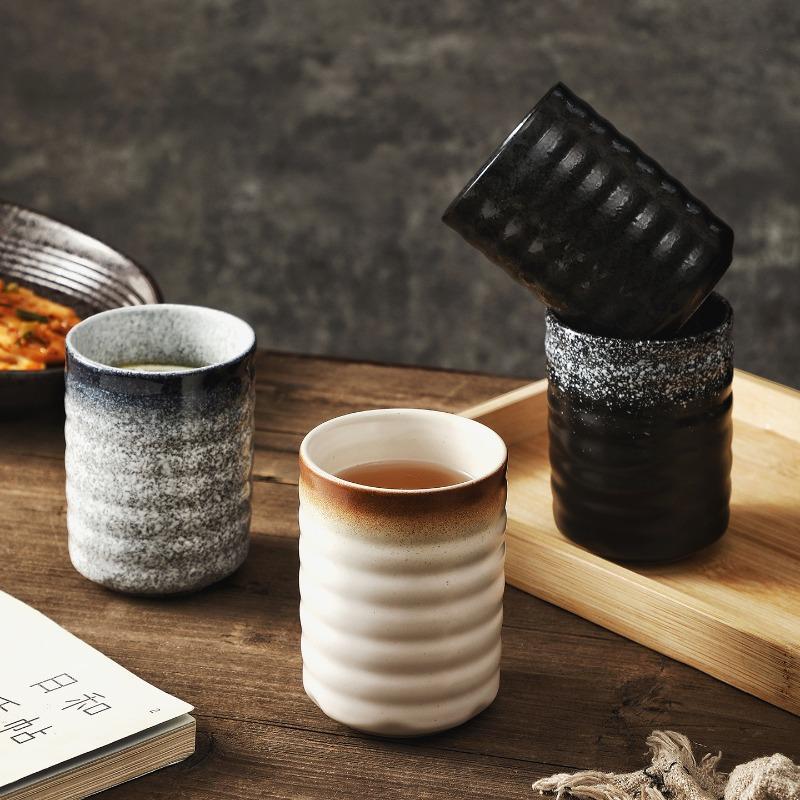 Ceramic teacup, large cup, restaurant water cup, household pottery cup, mouth cup, sushi shop water cup, large capacity