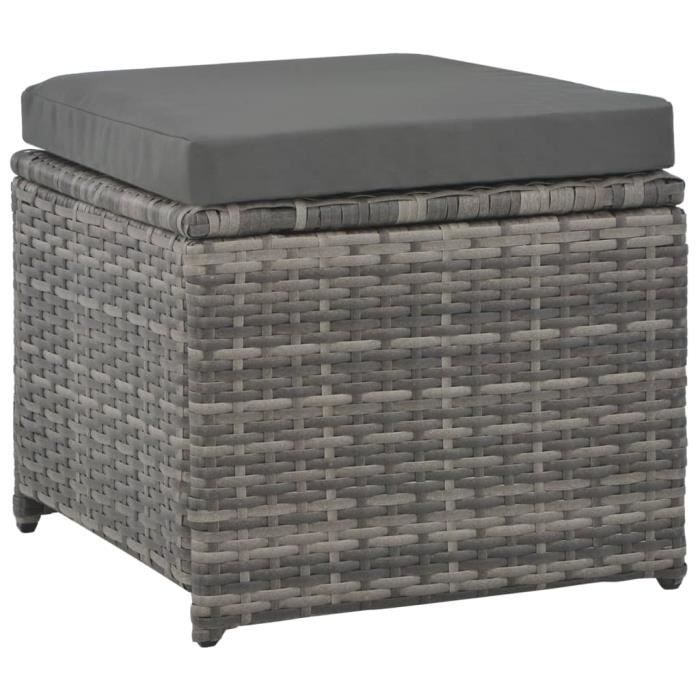 VidaXL Garden Dining Furniture 7pcs and Cushions Wicker Resin Grey