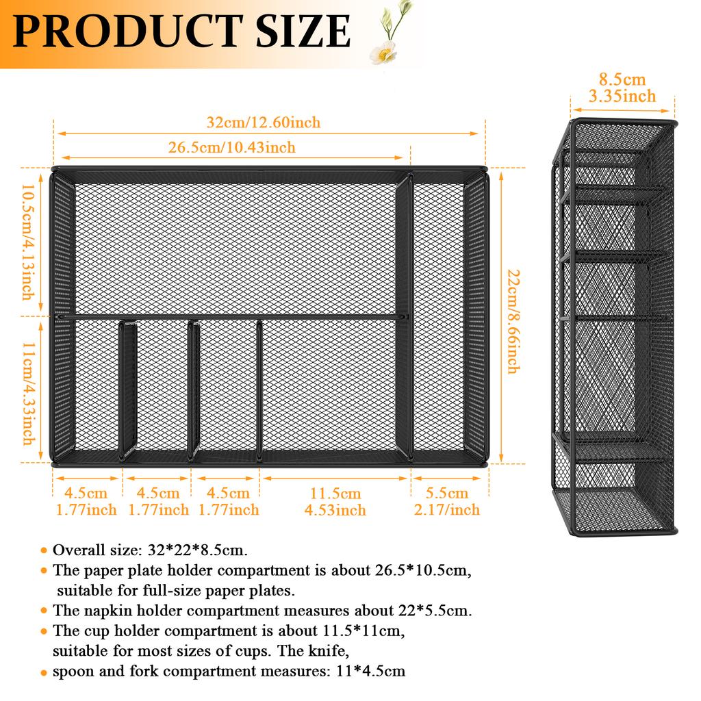Metall ihåligt öppet förvaringsställ med 6 förvaringsfack köksredskap praktiskt multifunktionellt organiserings- och förvaringsställ
