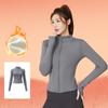 Winter High Elastic Peach Yoga Jackets Solid Clothes Long Sleeve Fleece Thick Yoga Jacket Women Zipper Fitness Yoga Coat