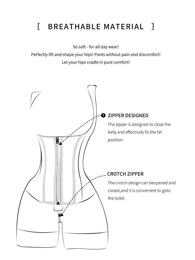 Übergröße Taillenformer Shaping Bodysuit mit dünnen Trägern und Reißverschluss zur Taillen- und Bauchkontrolle