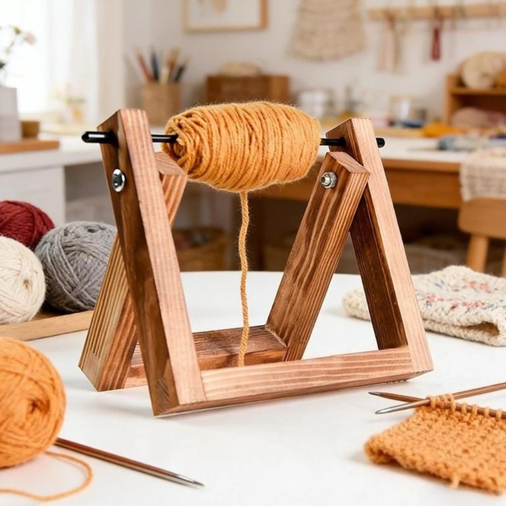 Handmade Yarn Ball Stand Rotating Yarn Spool Organizer Wire Winding Rack  Knitting Crafts