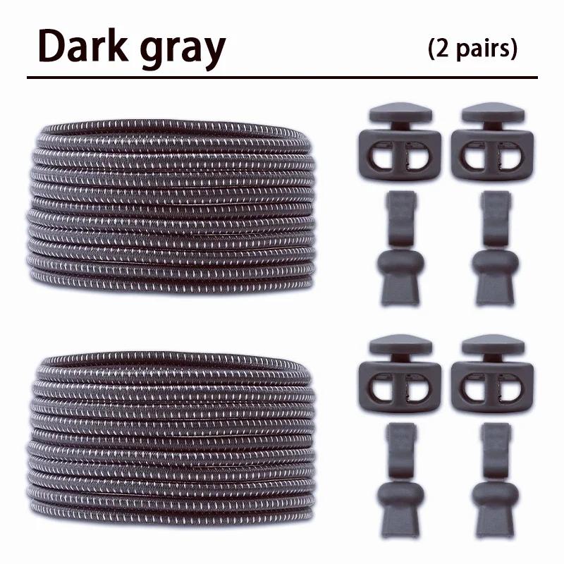 2 Pair round Elastic Shoelaces for Kids & Adults No-Tie Lock Shoelace Sneakers Quick-Lock Shoe Laces Accessory Pack