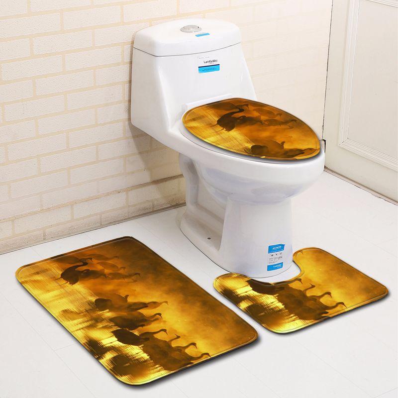 3D Bird Bathroom Toilet Three-Piece Floor Mat Doormat Bathroom Carpet