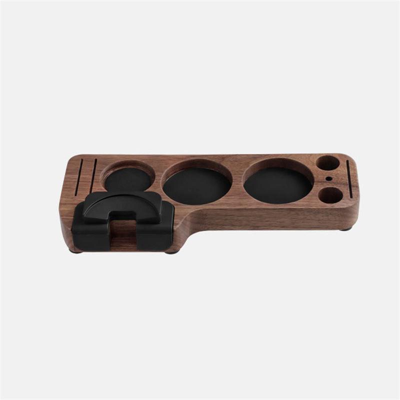 51-58mm Universal Coffee Tamper Mat Station Stand Portafilter Holder Support Base Rack Walnut Wood Coffee Lever Tools Organizer