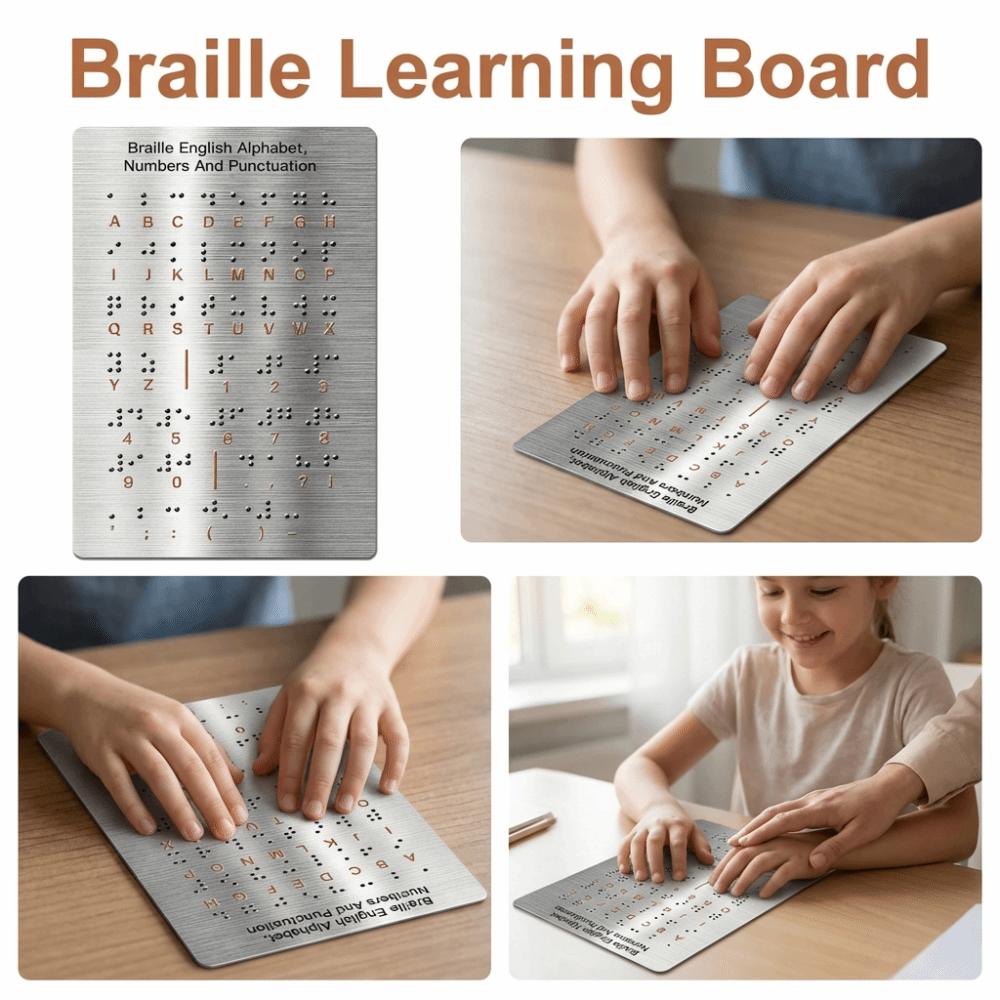 Efficient Braille Alphabet Board Professional Braille Self-Learning Tool  Blind Children Learning