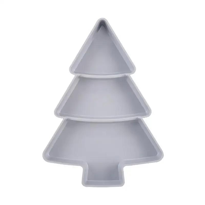 Christmas Tree Shape Living Room Candy Snacks Nuts Seeds Dry Fruits Plastic Plate Dishes Bowl Breakfast Plates Tray Tableware