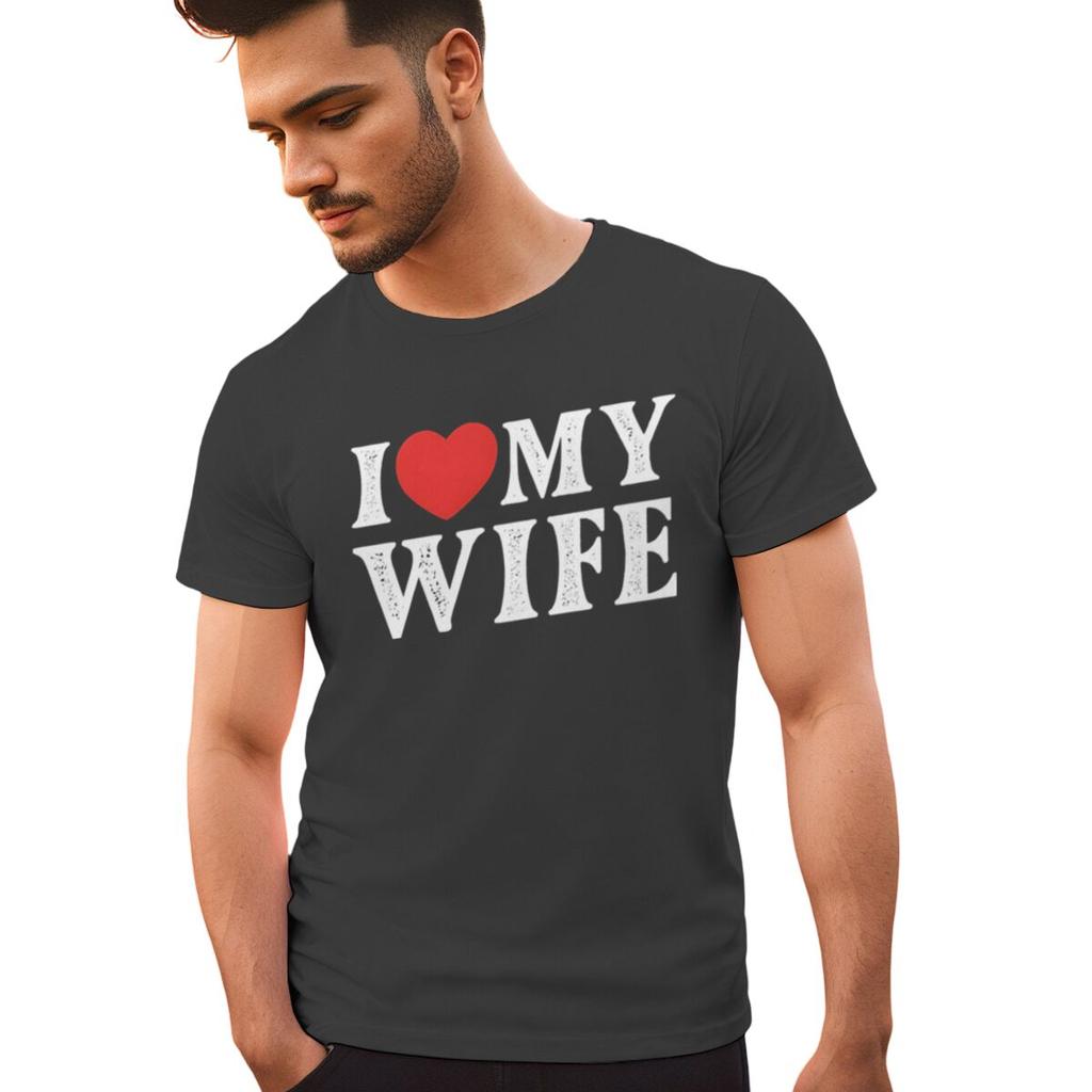 I Love My WifeI Love Hubby Print Couple T Shirt Men Women Valentines Day Gifts Tshirts Fun Short Sleeve LoversMatching Tshirt