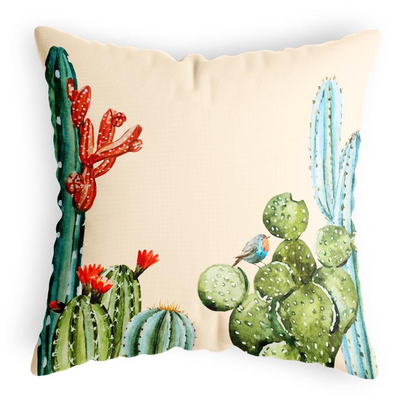 Flamingo Cactus Pillow Velvet Light Luxury Plush Cushion Office Home Simple Fashion Cushion