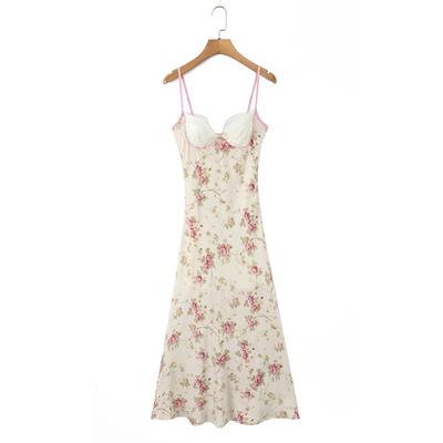 2025 Autumn Lace Patchwork Peony Camisole Dress for Women
