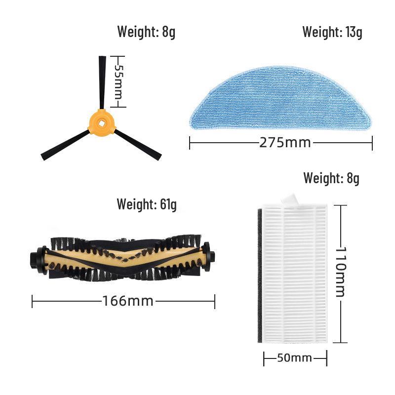 Ecovacs N79/N79S/DN620/500 Vacuum Accessories: Roller Brush, Side Brush, Mop & Filter