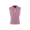 X Les Mills Co-branded Logo Crew Neck Vest, Women Comfort Casual Sleeveless Tops Brown Purple JE1805