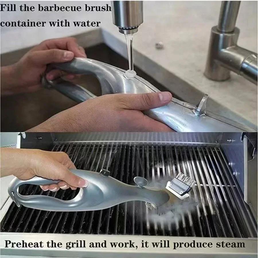 Barbecue grill steam cleaning brush barbecue cleaner suitable for charcoal scraper, gas accessories, kitchen tools