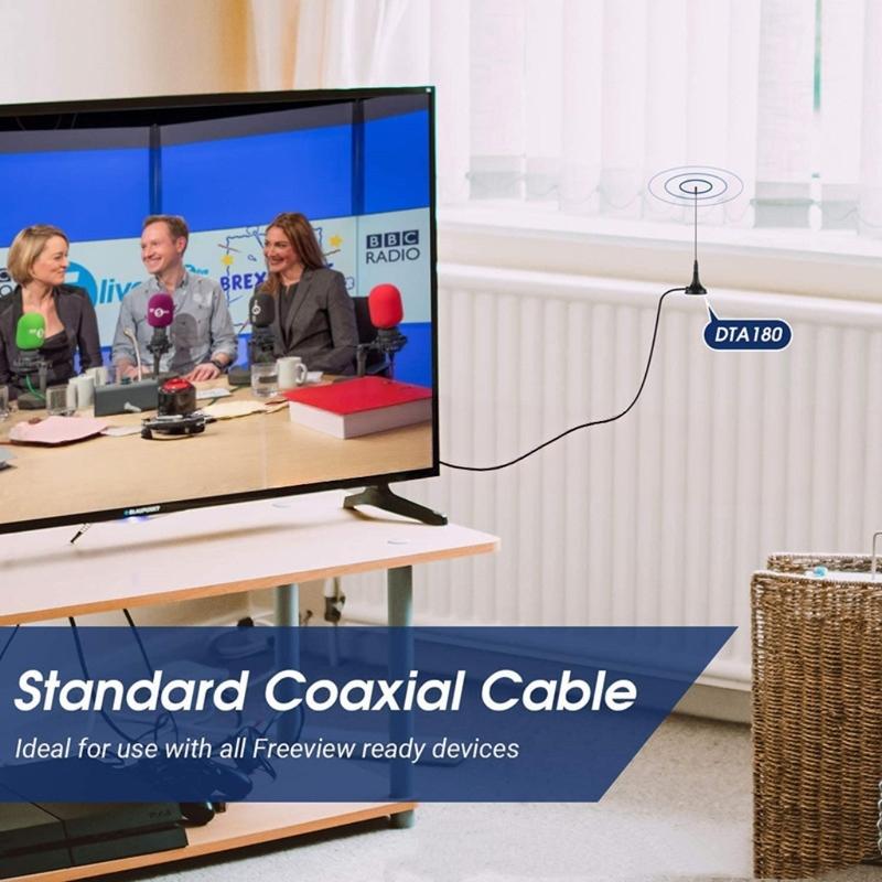 Portable Freeview HDTV digital indoor and outdoor TV signal reception 5dBi DVB T mini TV antenna