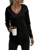 Autumn 2025 Women's Hooded V-neck Drawstring Coat - Plus Size Sweatshirt, European and American Style