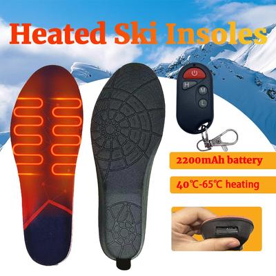 Rechargeable Heating Insole 2200mAh with Remote Control Winter Foot Warmer Insole Plug-in Type for Men and Women