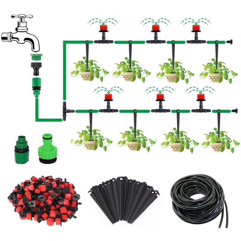 5-50m Drip Irrigation System Greenhouse Automatic Watering Kits Garden Hose Micro Drip Watering Kits with Adjustable Drippers