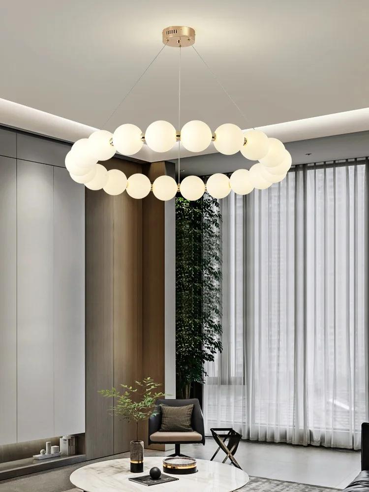 All Copper Post-Modern Household Living Room Chandelier Modern Minimalist Light Luxury Creative Personality Net Red