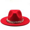 Winter Men's Woolen Jazz Hat New Large Eave Hat Fashionable Flat Brimmed Top Hat