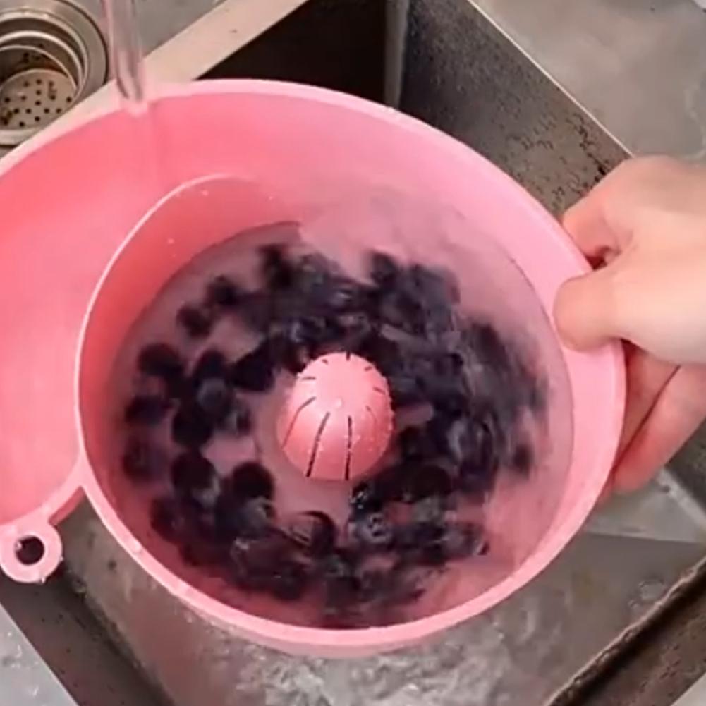 Snail Shape Drain Automatic Cleaning Basket Hand Wash Free Fruit Plate Filter Vegetable Washing Basin Household Kitchen Essentia