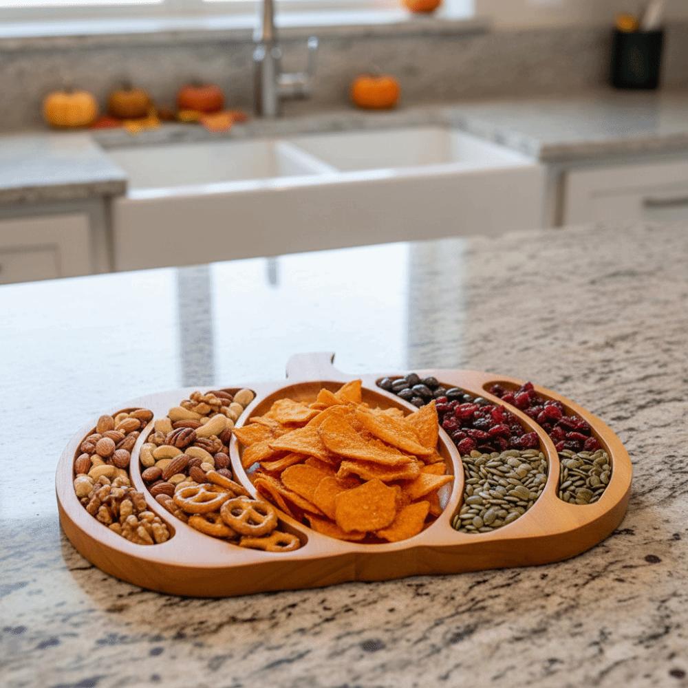with Compartment Halloween Pumpkin Snack Tray 5 Grid Charcuterie Board  Tea Table