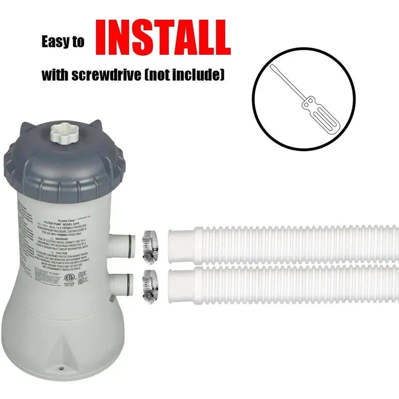 59" Length Hose 1.25" Diameter Filter Pump Hose for Above Ground Swimming Pools Filter Pump 330GPH 530GPH 1000GPH