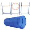 Dog Agility Training Equipment Collapsible Tunnel Jump Ring Poles Dog Obstacle Training Kit for Yard Outdoor