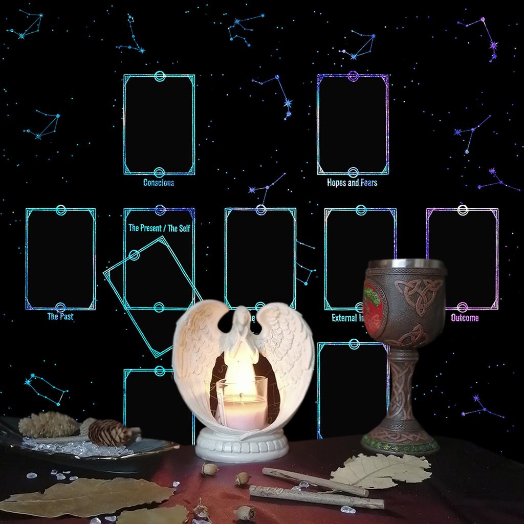 3 Opțiuni de Mărimi Pânză de Altar pentru Masă de Tarot Mat Mistic pentru Joc de Societate Față de Masă pentru Divinații cu Pendul Pad pentru Cărți de Joc de Societate