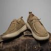 Fashion Men Suede Leather Casual Shoes Street Simple Flat Skate Shoes Lace-up Comfortable Loafer