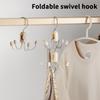 Foldable Hook Underwear Sling Bag Hat Storage Artifact Multifunctional Home Wardrobe Rotating Metal Hook