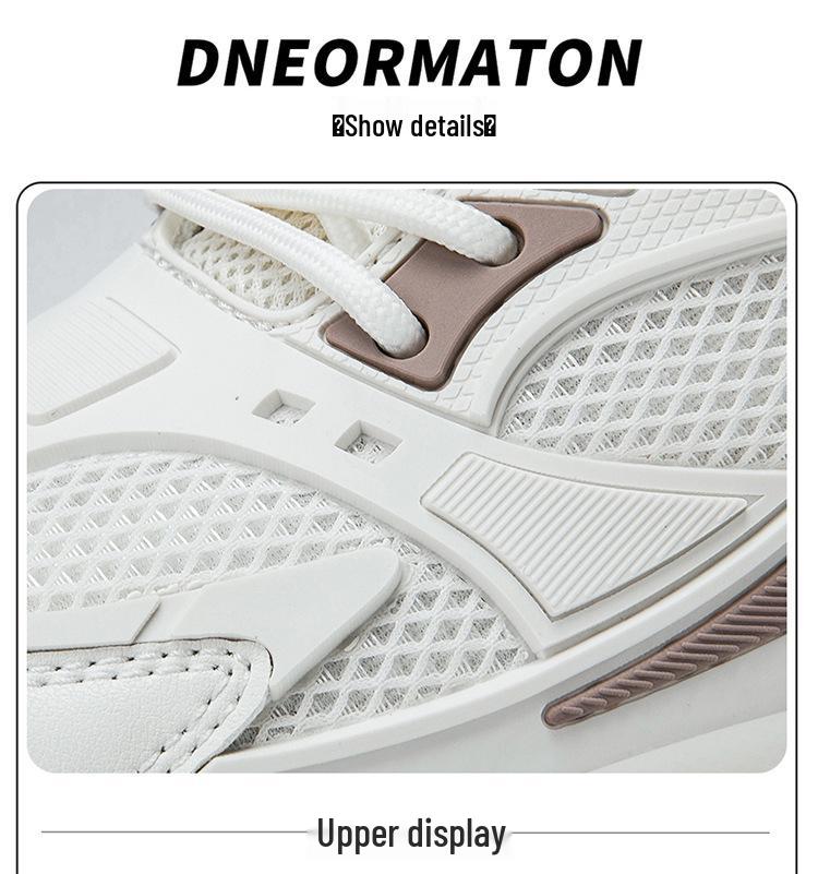 Men's Breathable Mesh Sneakers - 8cm Height Boost, Thick Sole, Running Casual Dad Shoes for Autumn & Winter