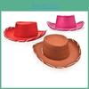 Barn cowboyhatt med snöre och tyg, kostymtillbehör för fest och present