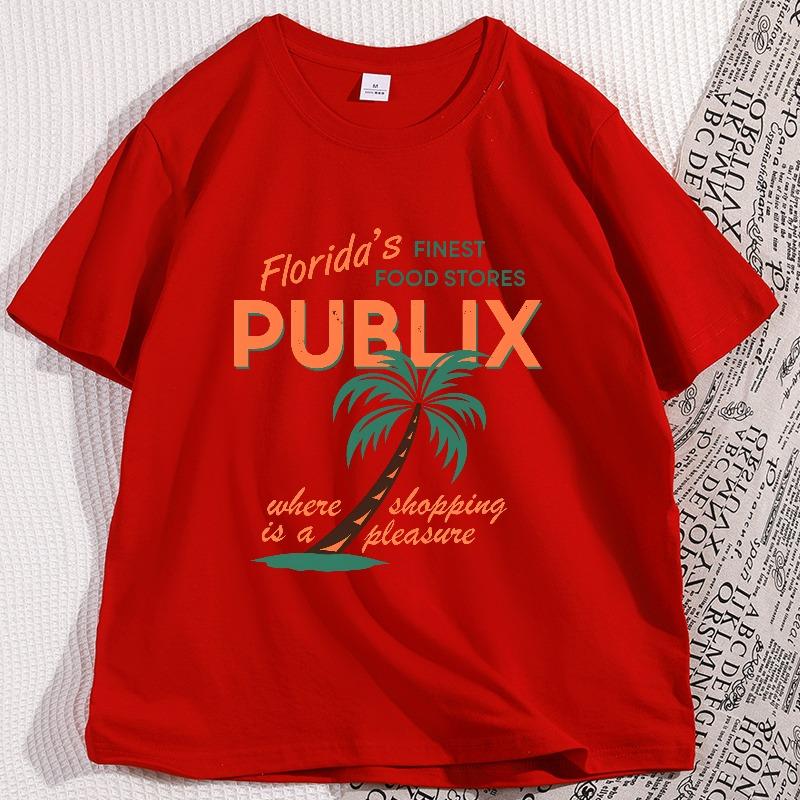 

Vintage Publix Floridas Finest Food T Shirt Fun Graphic TShirt for Men Women Short Sleeve Crew Neck Tshirt Mens Clothing S