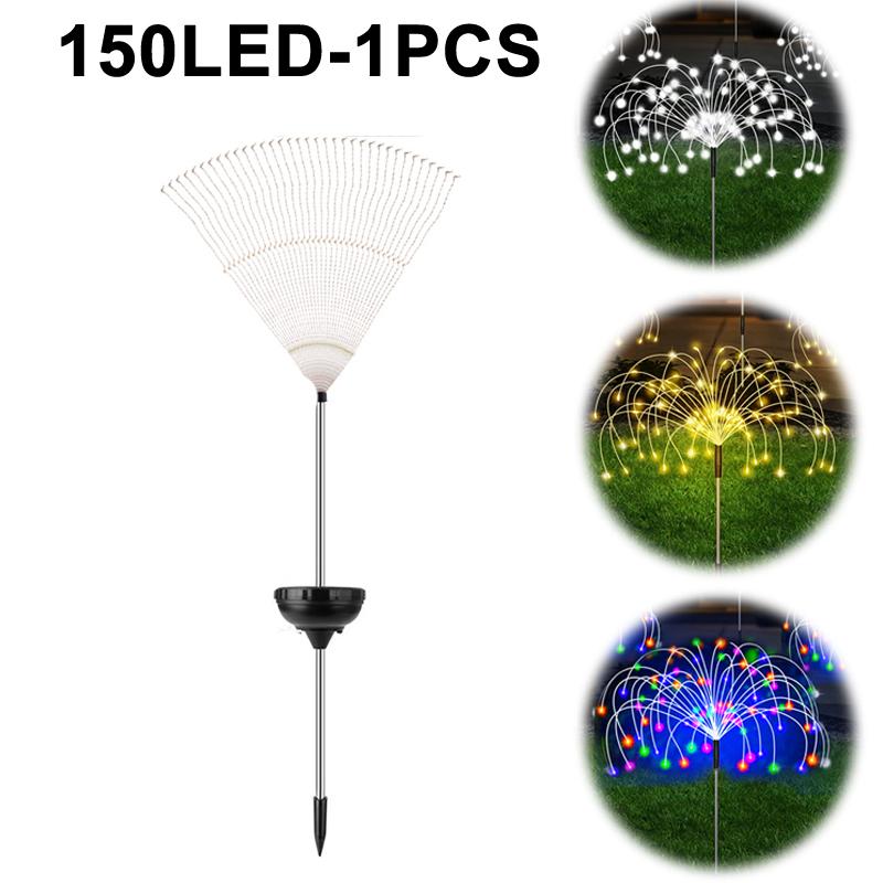 LED Solar Power Firework Lights Garden Decoration Fairy Lights Waterproof Outdoor Dandelion Lawn Lamp for Patio Garden Decor