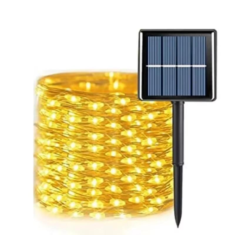 32m/22m/12m/7m Solcelle LED Lys Utendørs Festonglampe Hage Lyslenke Vanntett Julekrans Gårdsplassdekorasjon