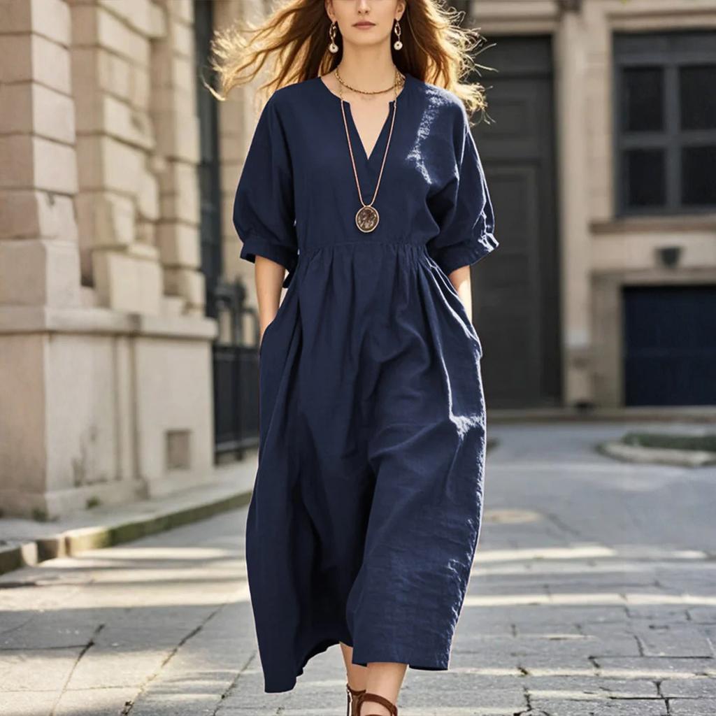 Modisches, lässiges Damenkleid in verschiedenen Farben