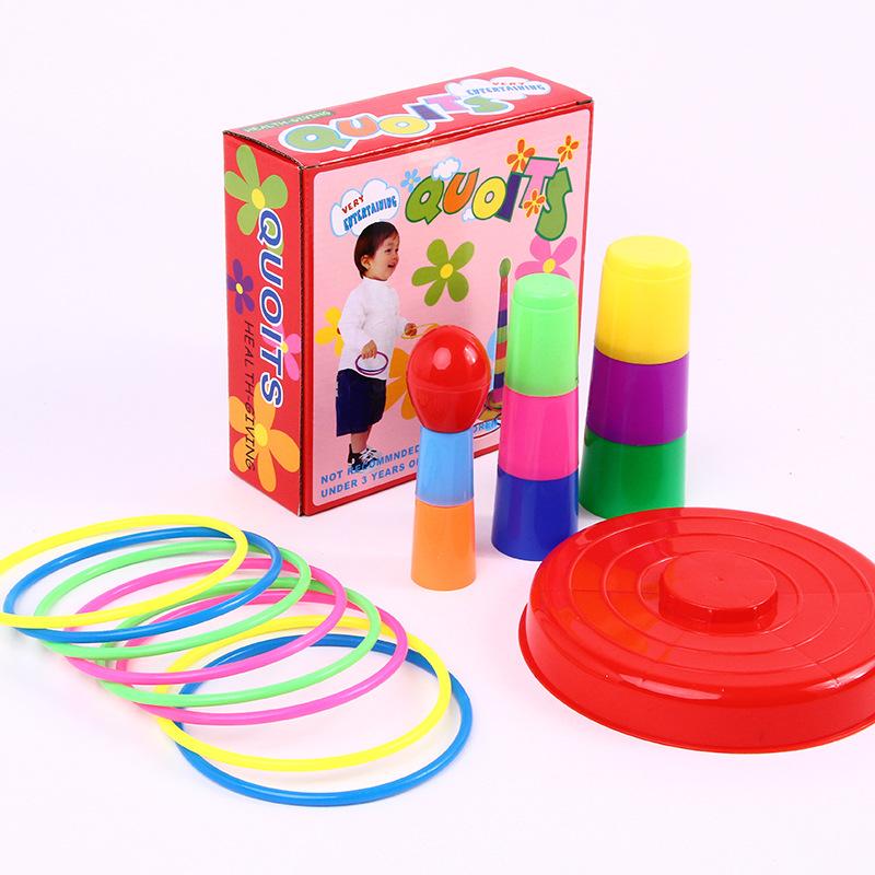 

Rainbow Tower Ring Children s Toys Outdoor Throwing Game Stacking Game Sports Circle Iron Ring Parent Child Interaction
