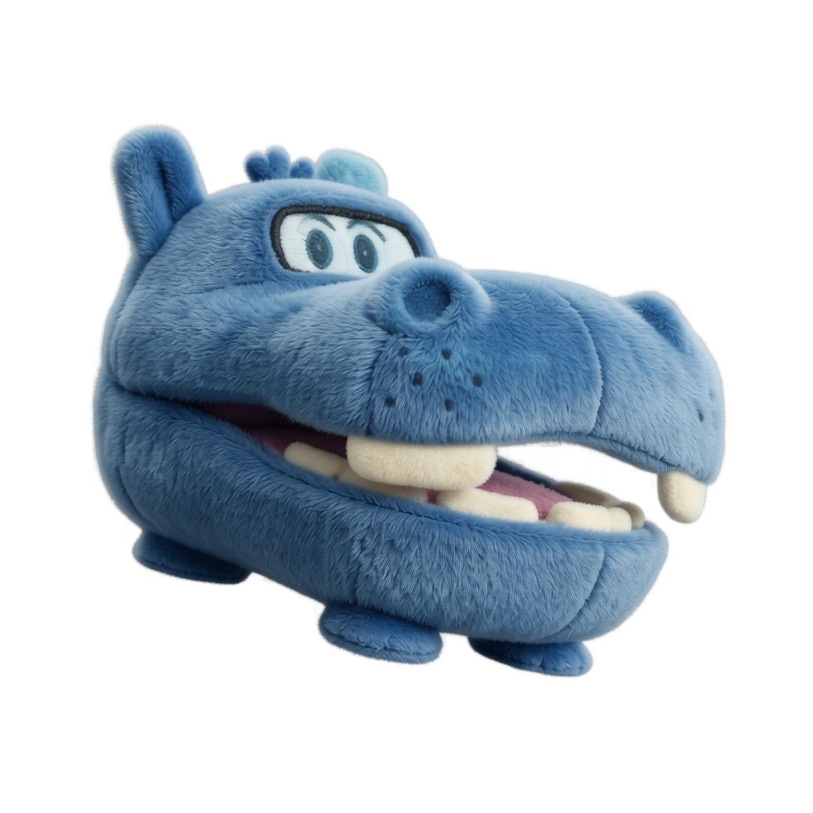 

Plush Hippo Stuffed Animal Soft Toy Large Size Cartoon Style Durable Fabric Comfortable Texture Safe for Children and Collectors One Size синий