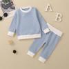 Set T-shirt a maniche lunghe a righe multicolore unisex e pantaloni per neonato/bambino YT2407
