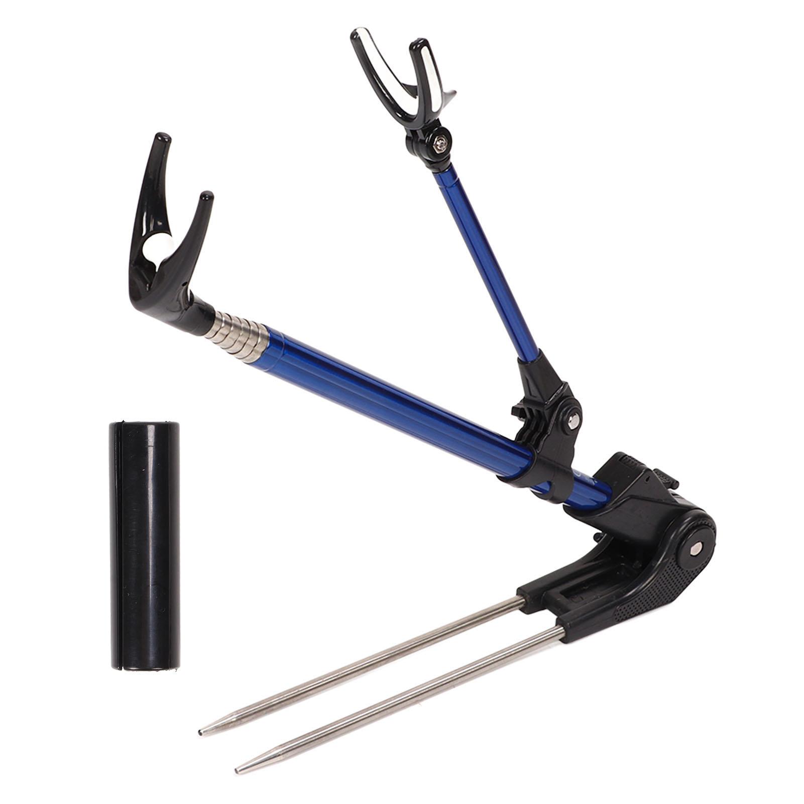 

1.9m Stainless Steel Fishing Pole Bracket with Retractable Platform Blue Detachable Plug Fishing