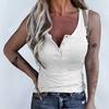 Women Vest Solid Color Ribbed Spring Summer Slim-fitting Breathable T-shirt for Party