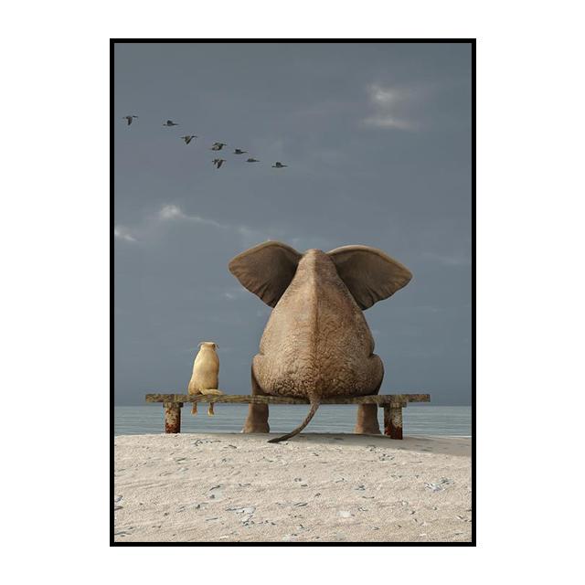 Słoń Balon Zwierzę Plakat Nordycki Styl Kreskówki Dekoracyjne Obrazy Ścienne Sztuka Wydruki Nowoczesny Dom Pokój Dekoracja Płótna Malarstwo Bez Ramy